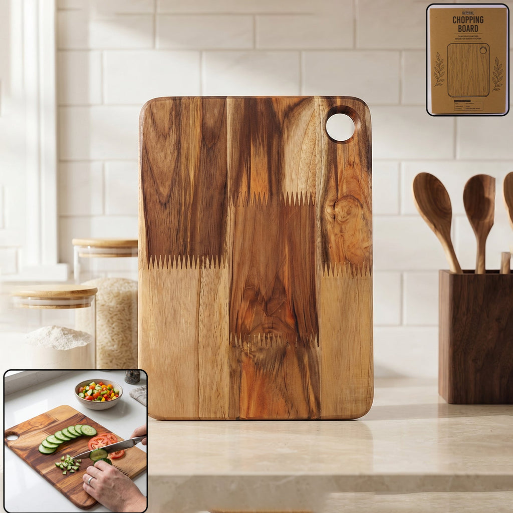 Large 10 by 14 inch wooden chopping board for kitchen prep
