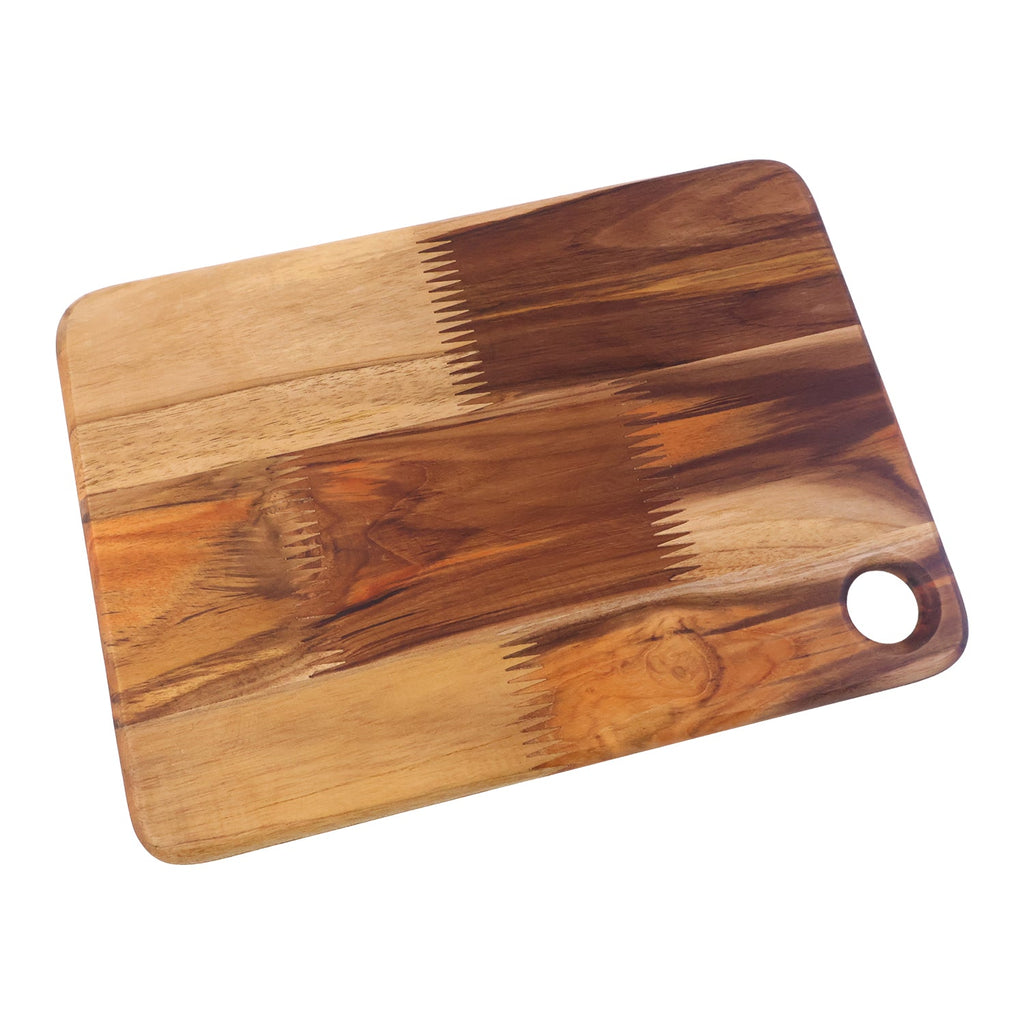 Solid wood kitchen cutting board for slicing and serving