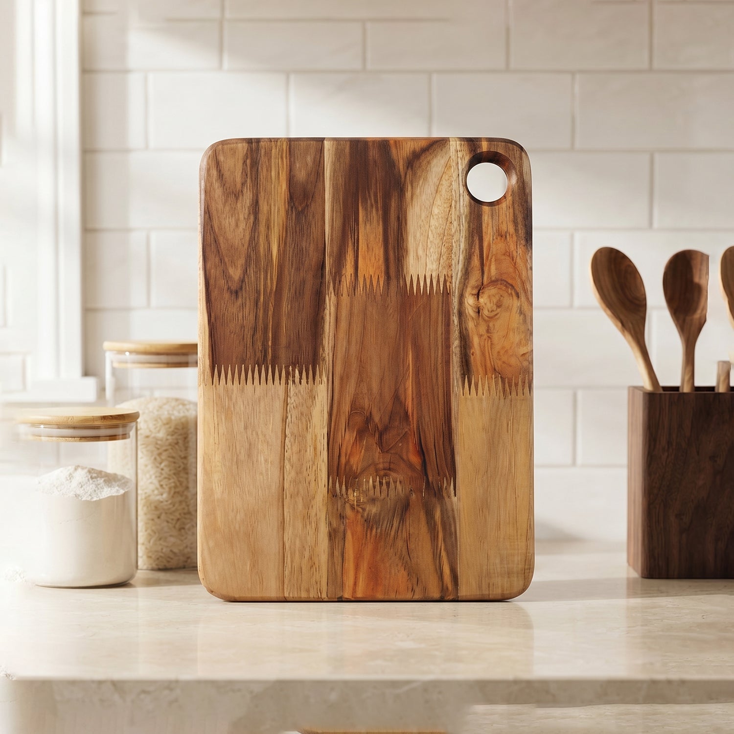 Kitchen wood chopping board for meat, veggies and fruit prep