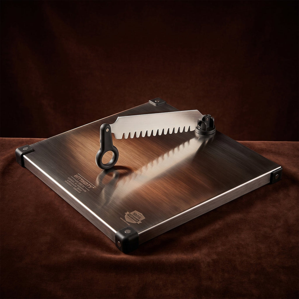 Stainless Steel 2 in 1 Cutting and Chopping Board with Knife for Kitchen (1 Pc) view 3