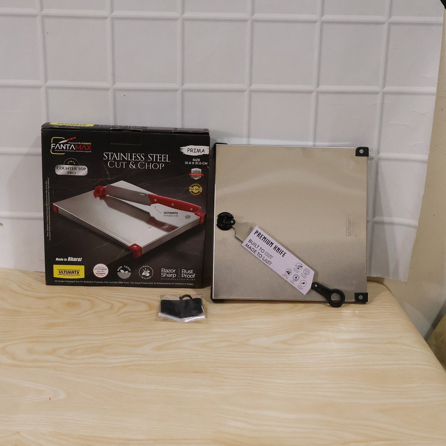 Stainless Steel 2 in 1 Cutting and Chopping Board with Knife for Kitchen (1 Pc) view 9