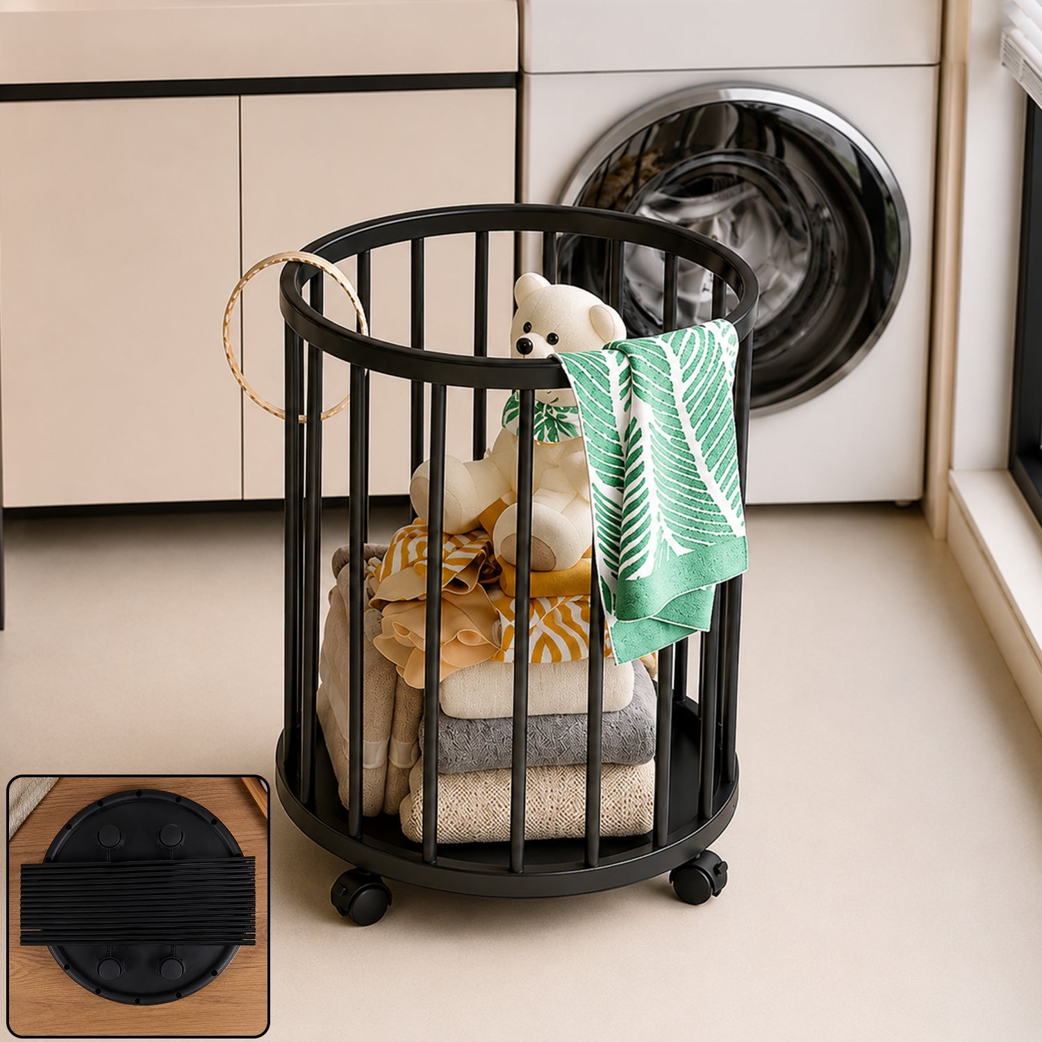 Wire mesh clothes hamper for bedrooms and bathrooms