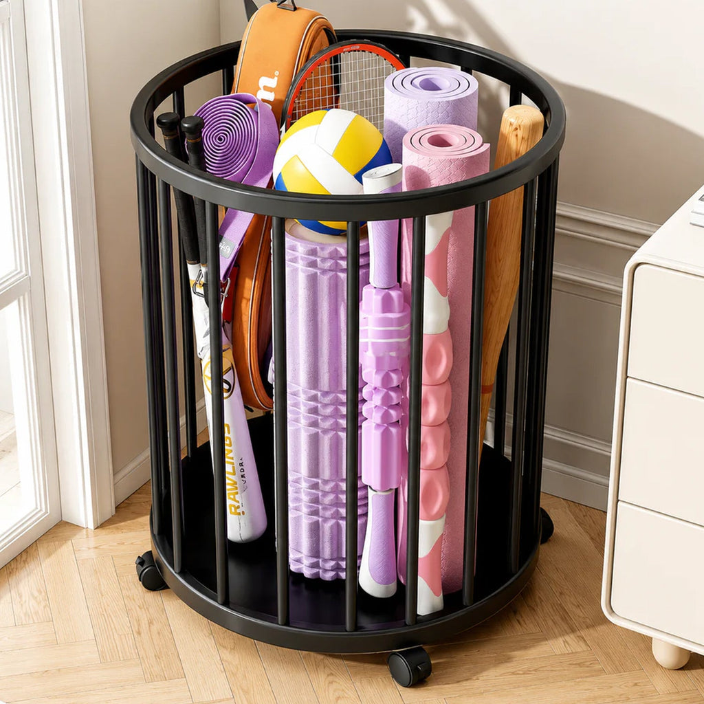 Space saving metal laundry basket for small bathrooms