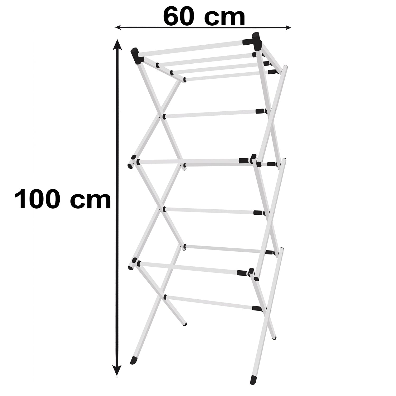 Durable folding clothes stand featuring multiple drying tiers
