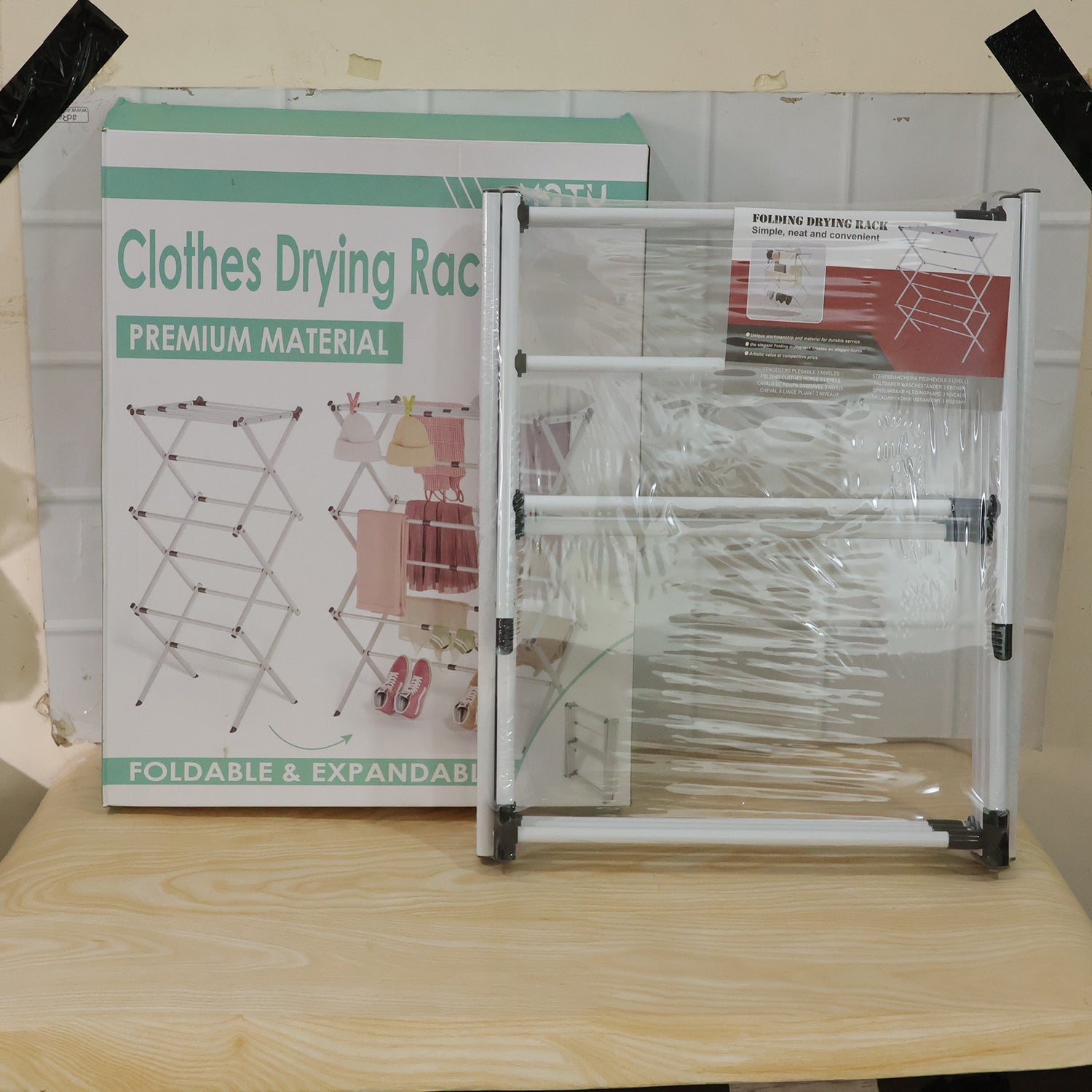 Sturdy portable clothes drying stand for efficient home laundry