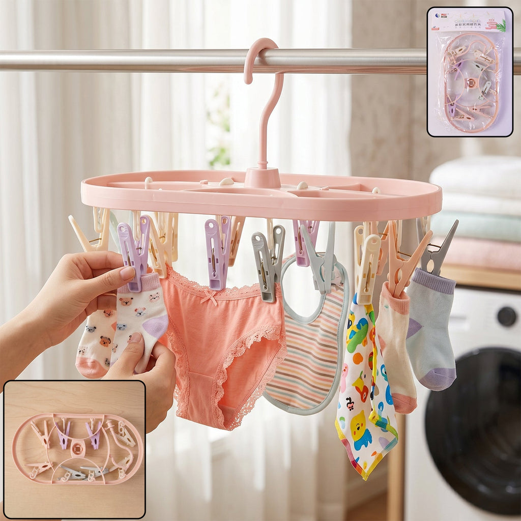 Multipurpose plastic hanger clips set