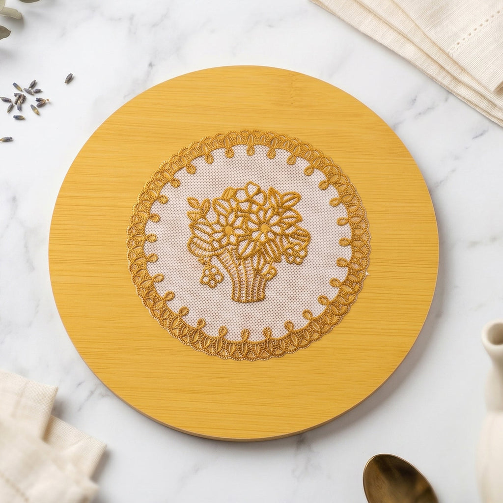 Wood coaster table protector