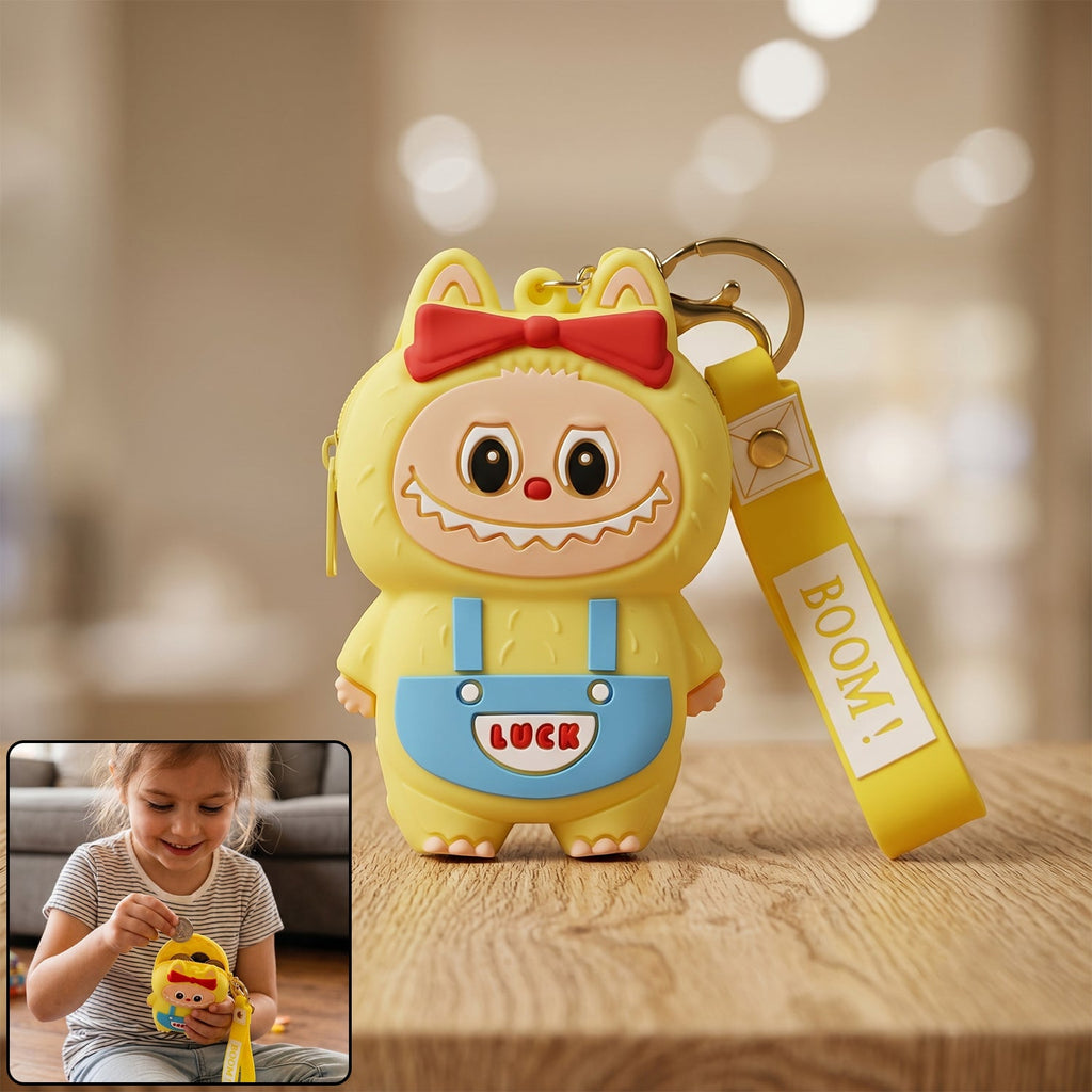 Cute cartoon monster silicone coin purse