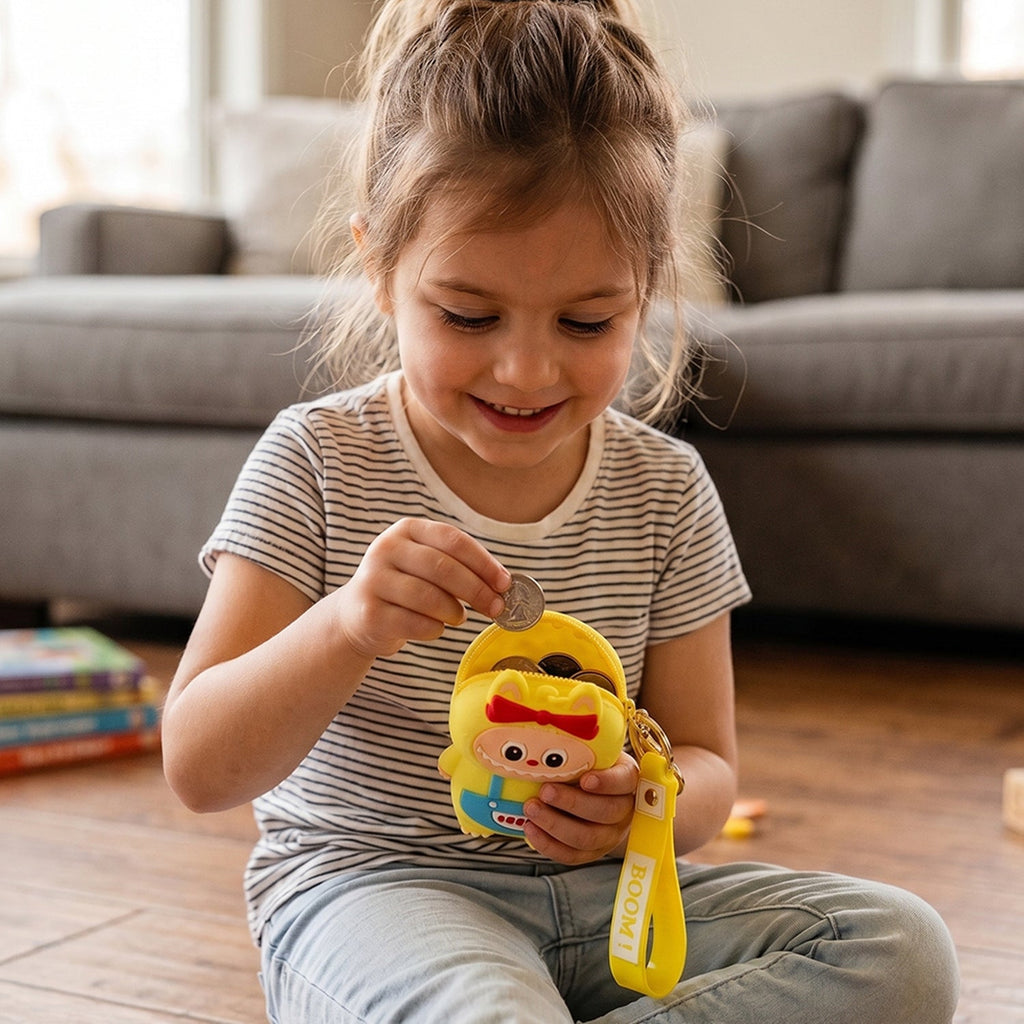 Playful compact coin pouch kids