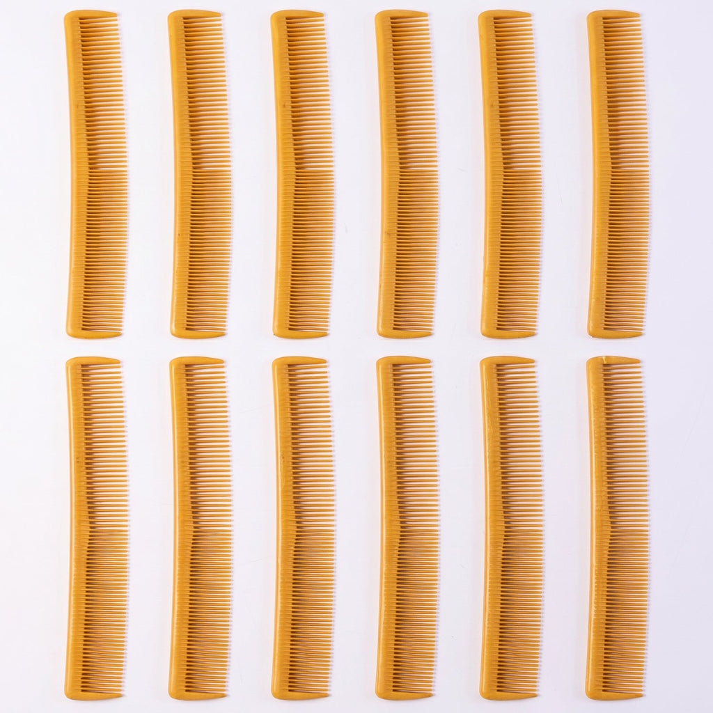 Multiple color plastic combs designed for everyday grooming and styling