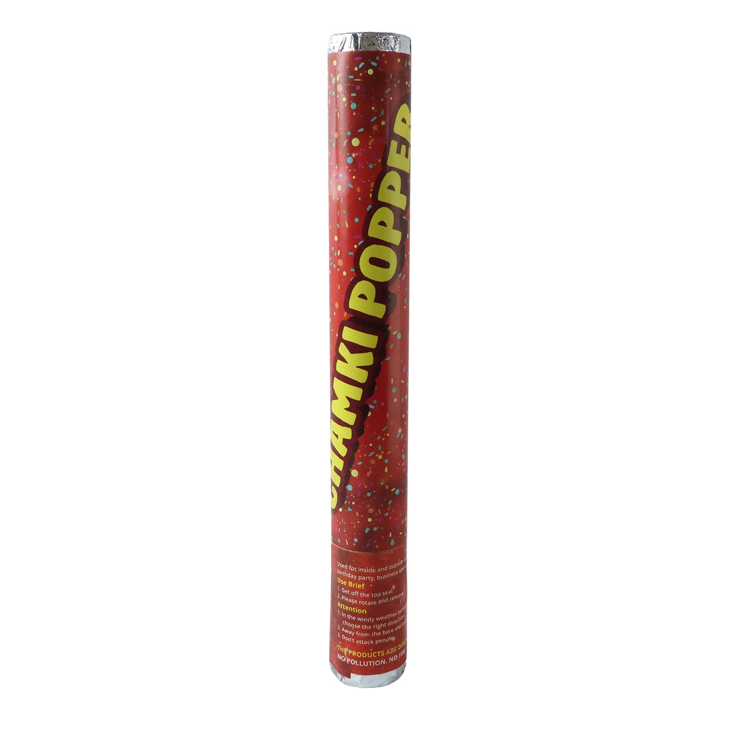 Red Chamki Confetti Party Popper for Birthday Wedding and Celebration (1 Pc) view 5
