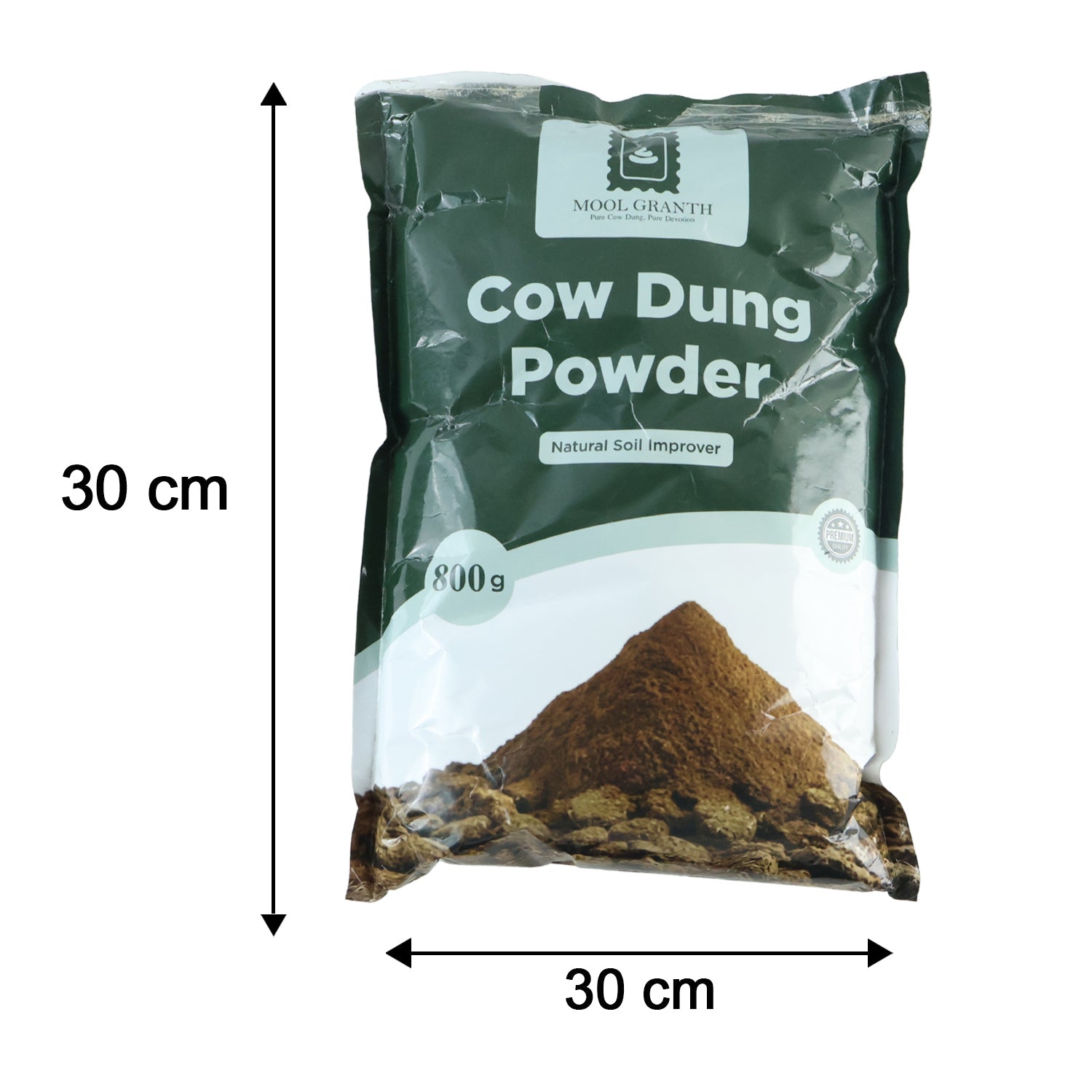 Dried cow dung powder to enrich soil for flowers and veggies