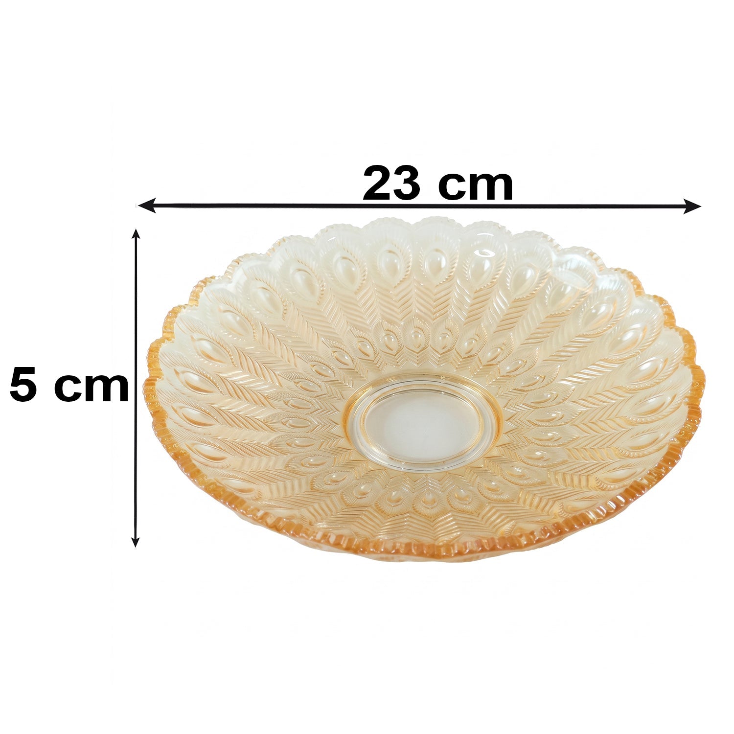 Transparent glass plate for nuts, chips and dry fruit