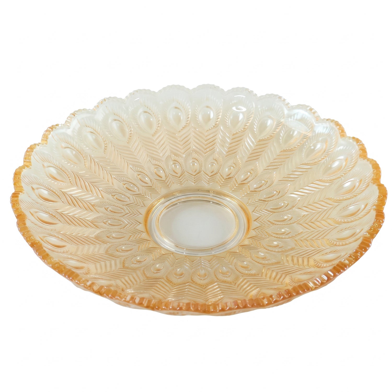 Elegant round glass platter for home and festive use