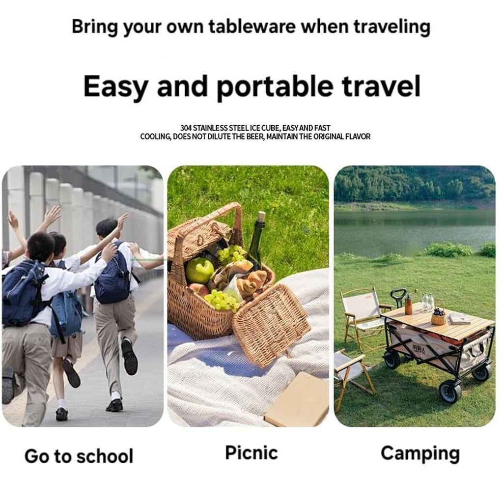 Reusable steel cutlery kit for school, work and outings