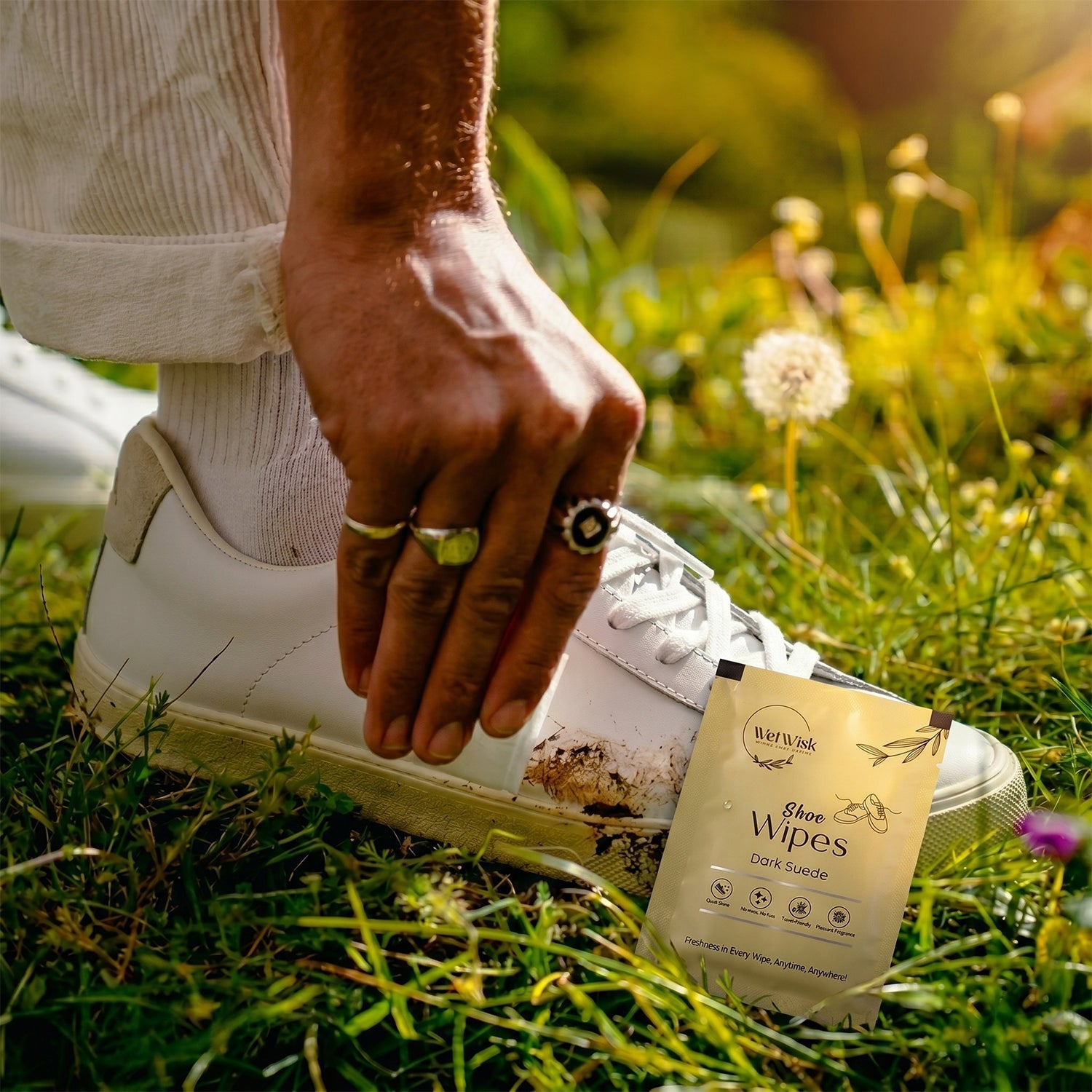 Portable shoe cleaning wipe for travel and daily use