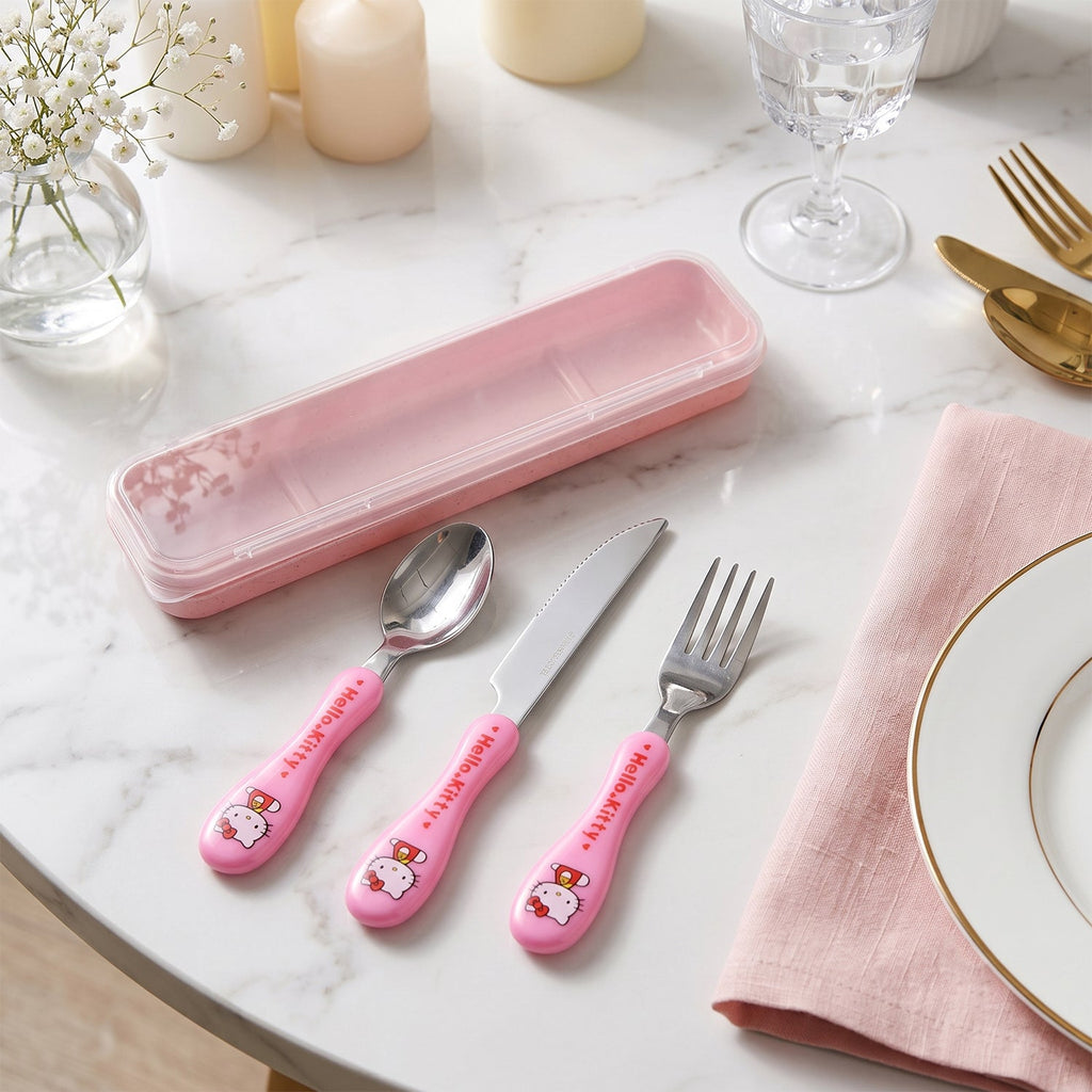 3 piece kids flatware set for lunchboxes and travel