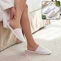 Soft Closed Toe Slippers for Hotel Spa Guest and Home White 28 x 11 cm (1 Pair) product image