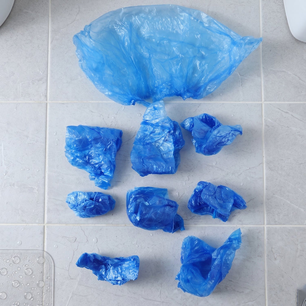 Protective disposable plastic shoe covers