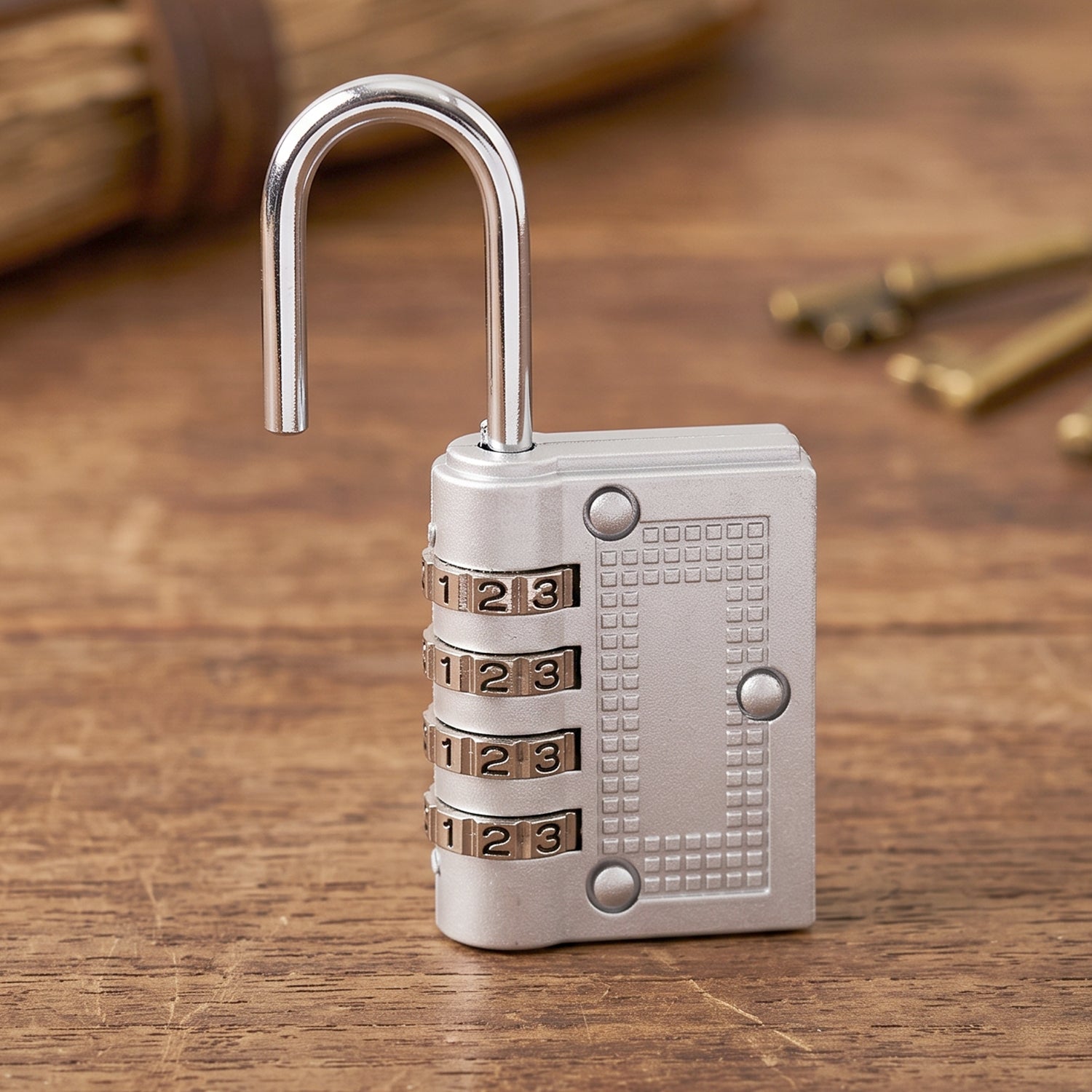 4 Digit Combination Padlock Resettable Number Lock for Luggage and Locker (1 Pc) view 7