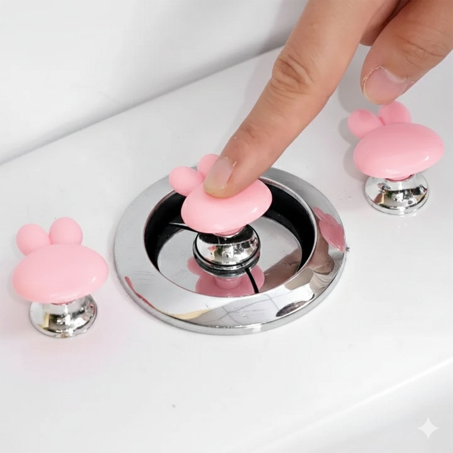 Bunny ear shaped handle installed on a white drawer, perfect for kids' bedroom furniture.
