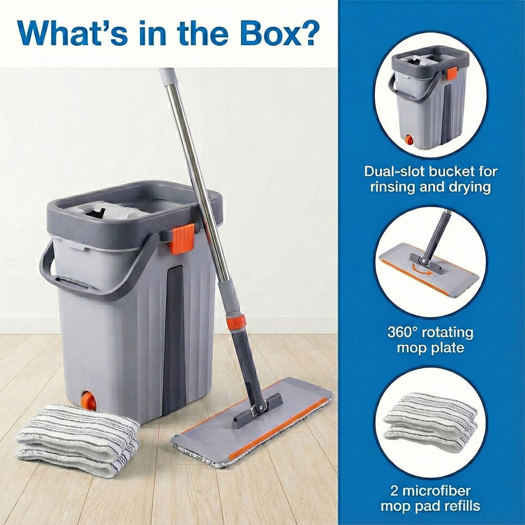 Multipurpose cleaning bucket and mop set for wet and dry cleaning