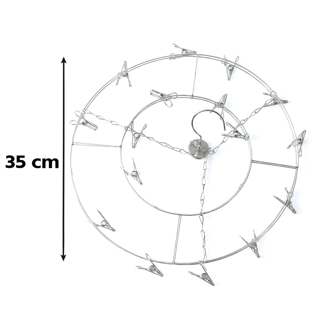 Space saving multi peg hanger for balcony and indoor drying