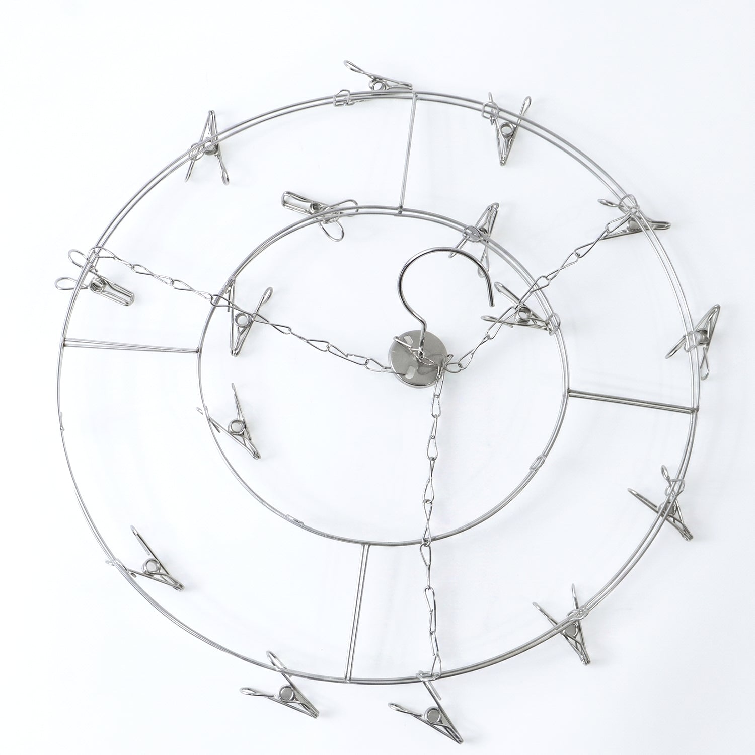Circular drying rack with clips for socks, gloves and towels