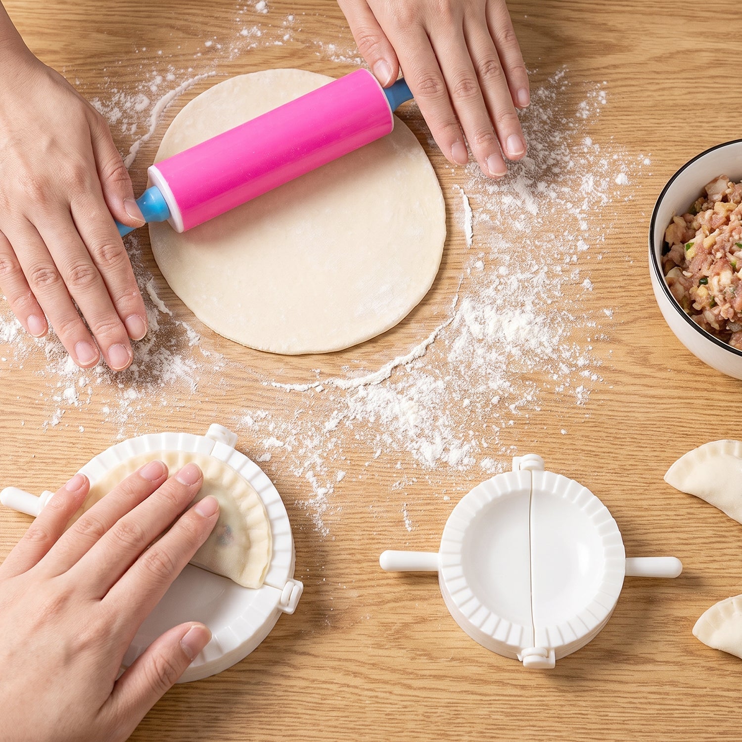 Home dumpling maker tool for momos, wontons and empanadas
