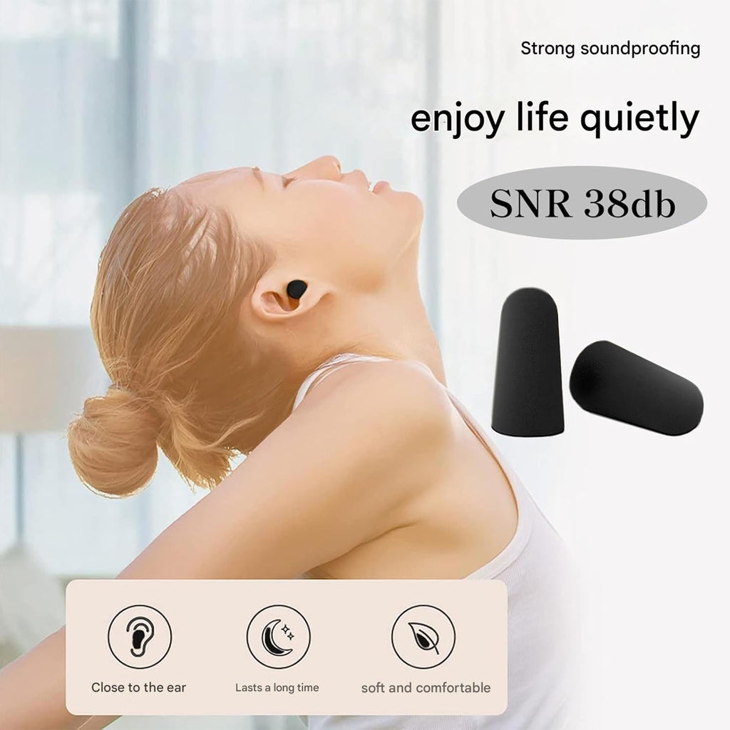 Men Soft Ear Plugs with Case Reusable Noise Reduction for Sleep (1 Pair)