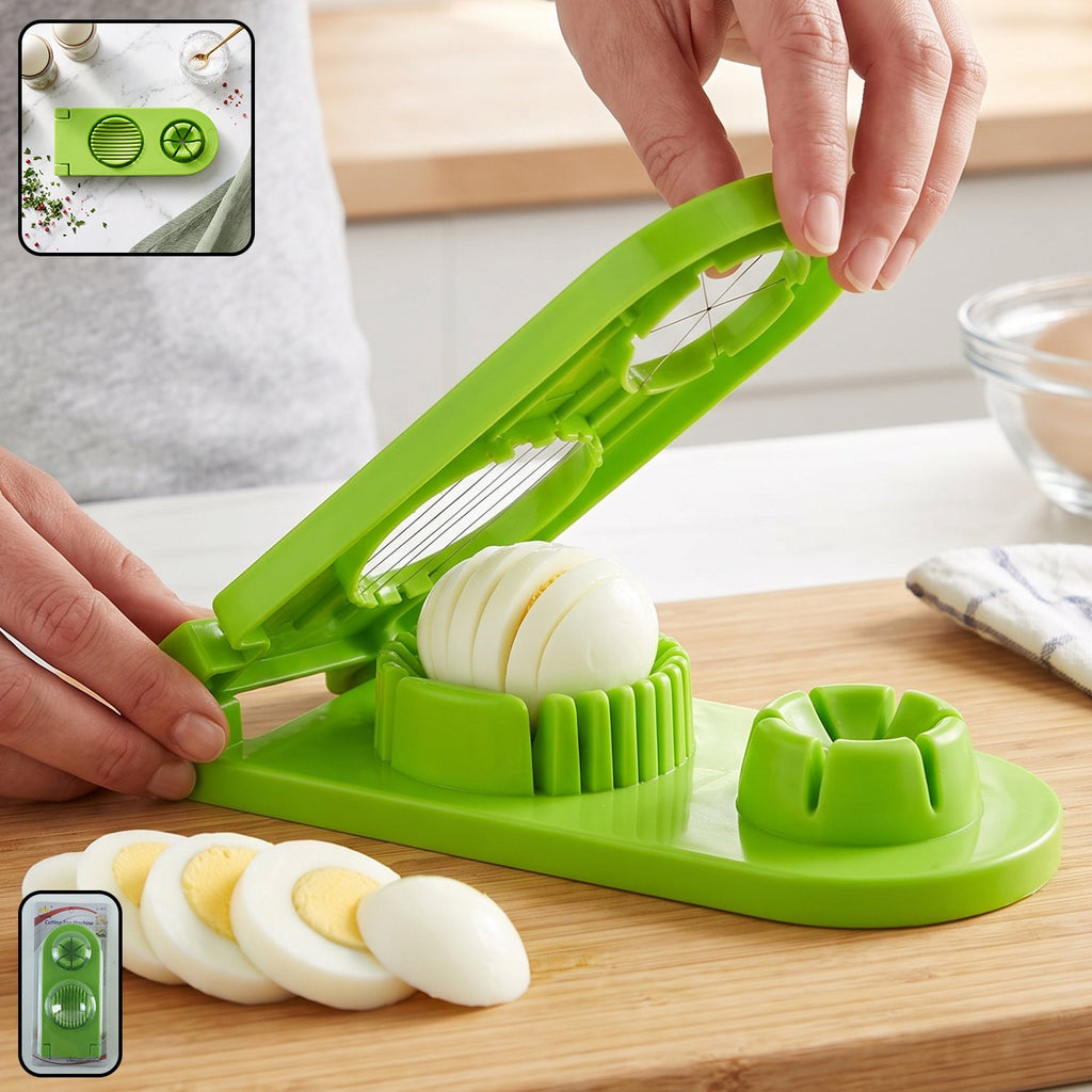 2 in 1 egg slicer and wedger with stainless steel wire for boiled eggs (1 pc)
