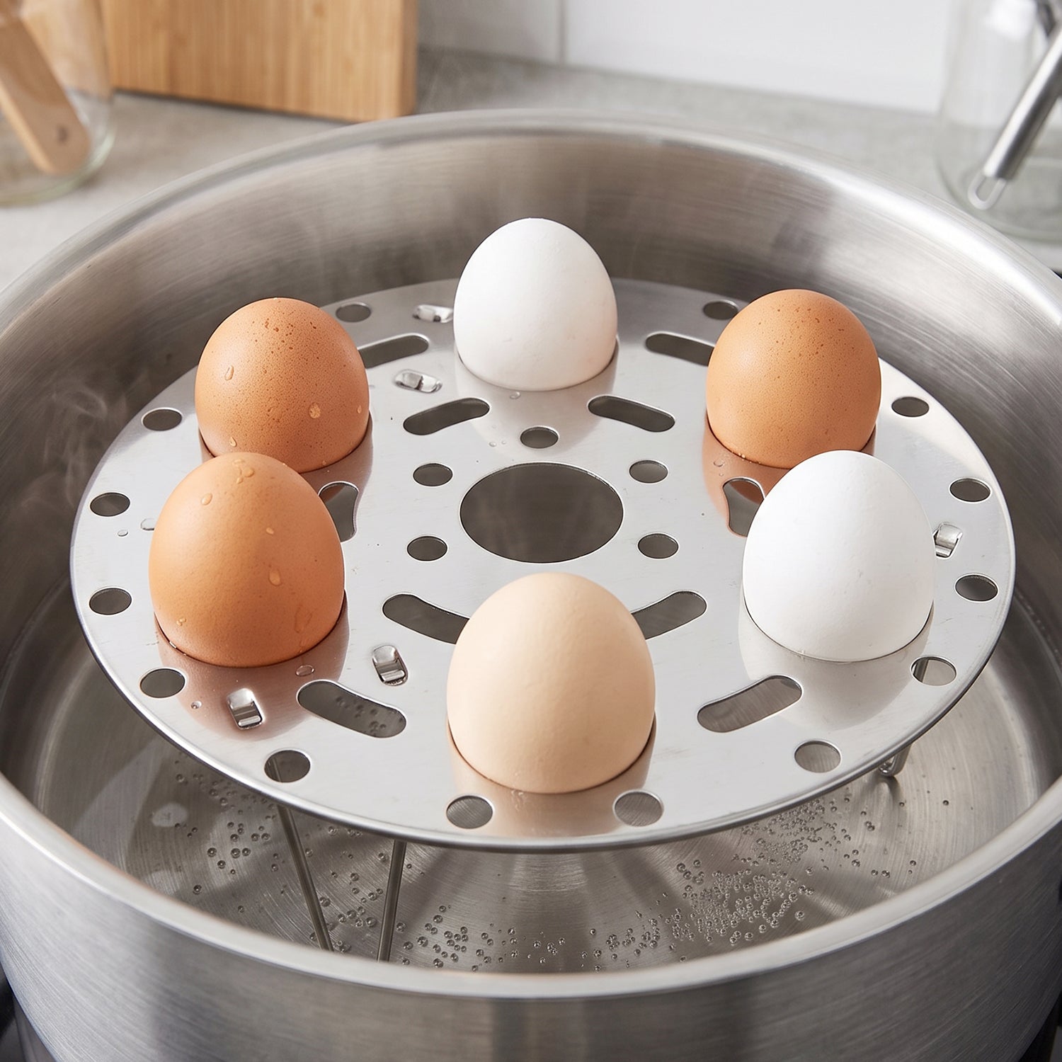 Multipurpose stainless steel steamer rack for kitchen cooking