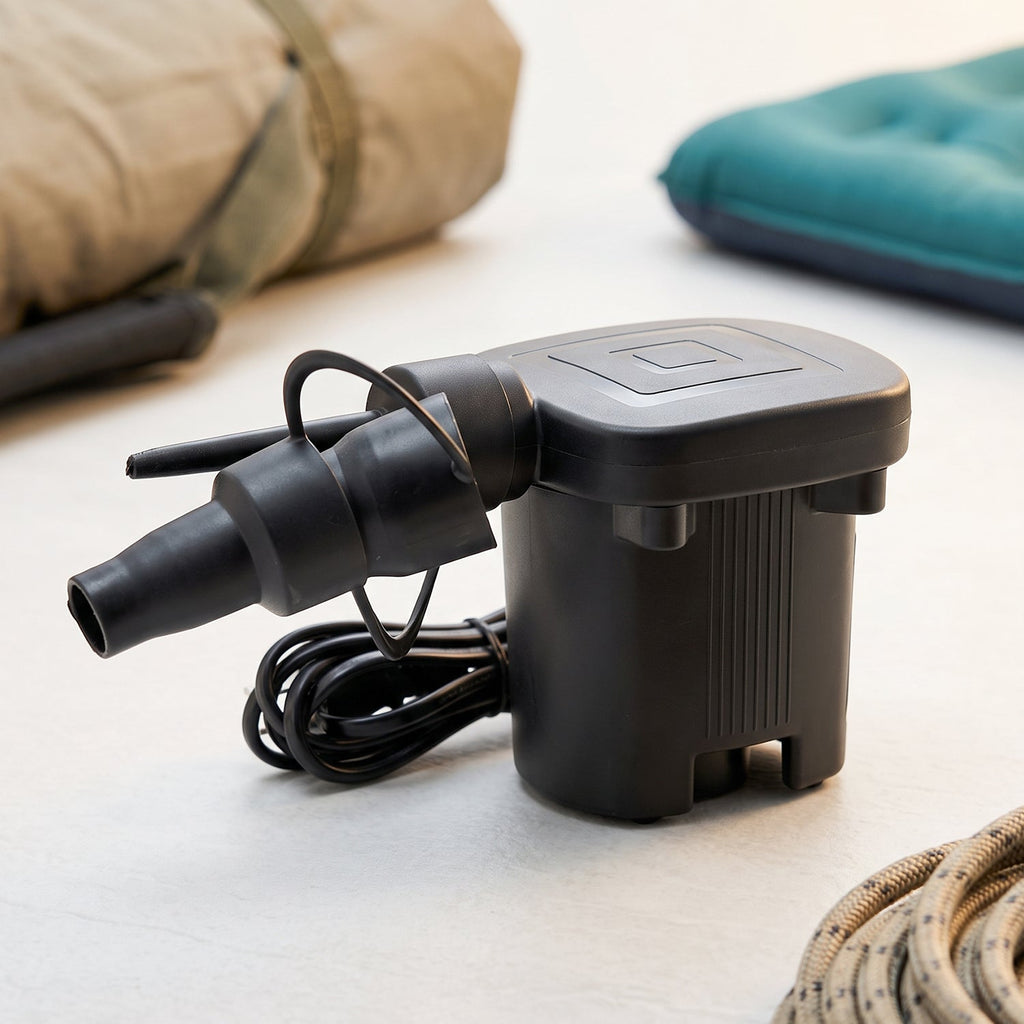 Pump inflating air bed use