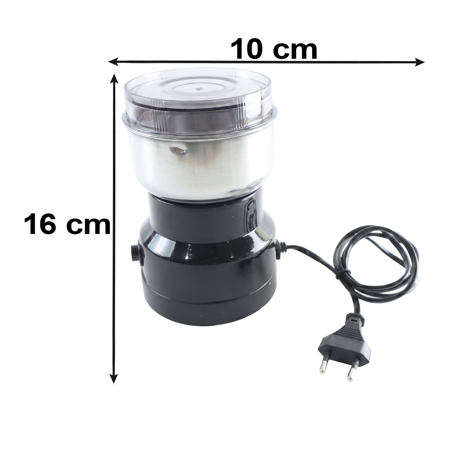 One touch coffee and spice grinder with steel blades