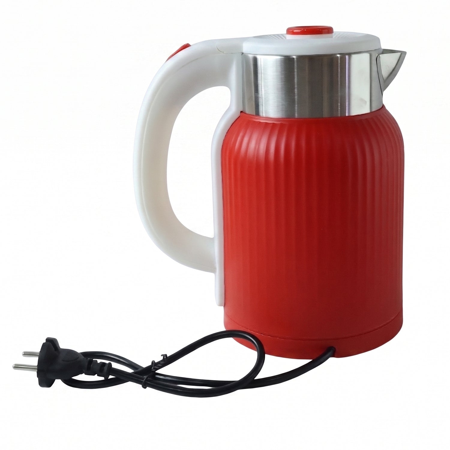 Stylish red 1500W kettle with 2L capacity for the kitchen