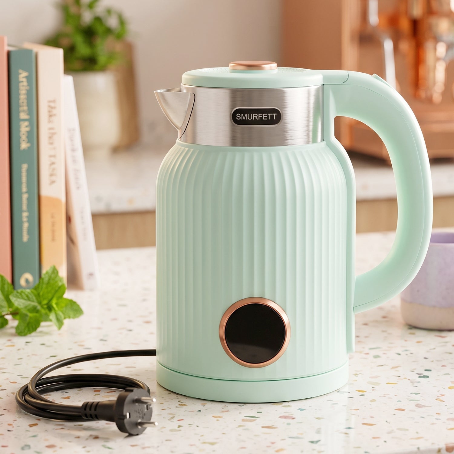 Everyday electric kettle for boiling water at home and office