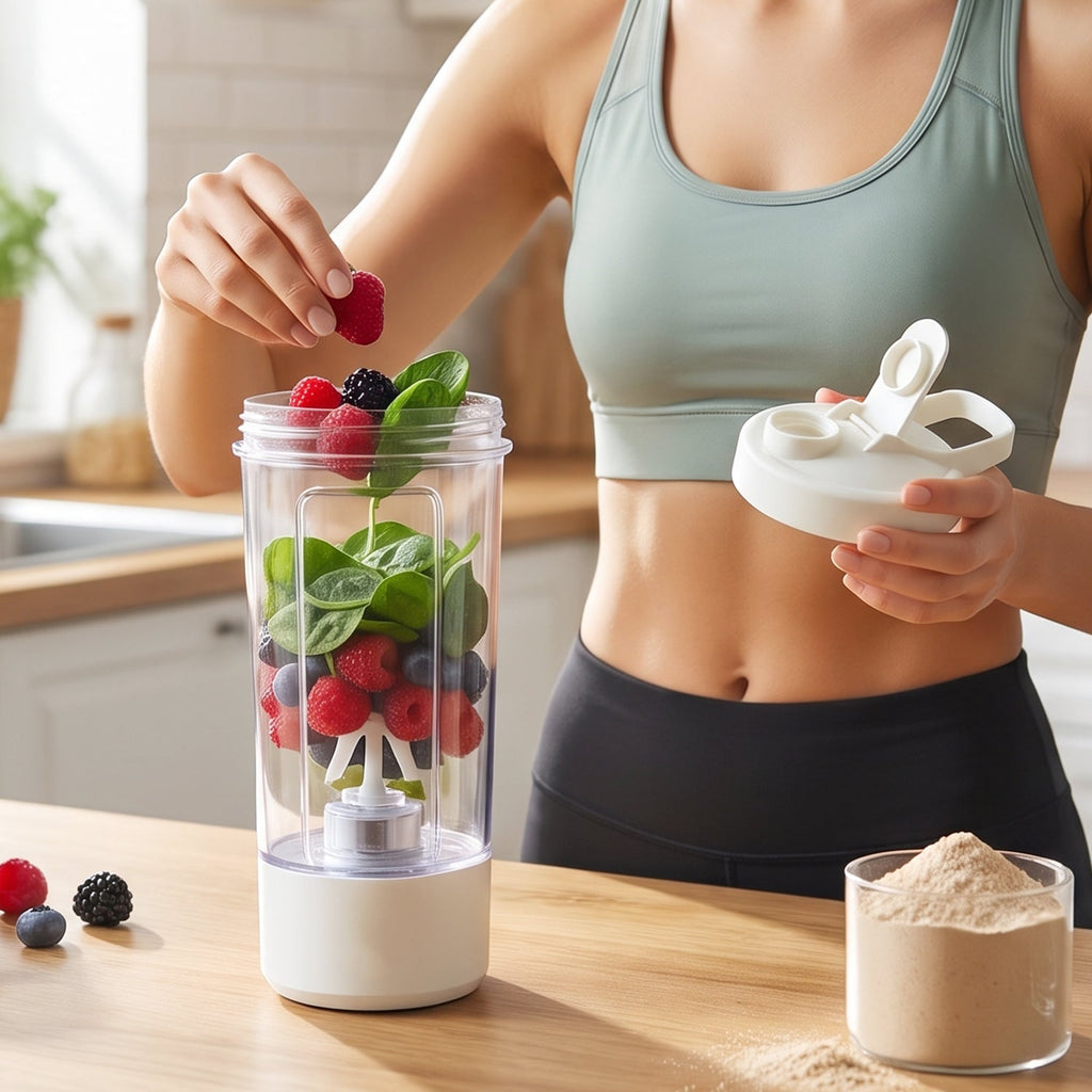 USB charging shaker bottle view