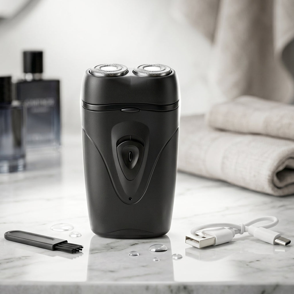 Portable cordless electric shaver for quick grooming