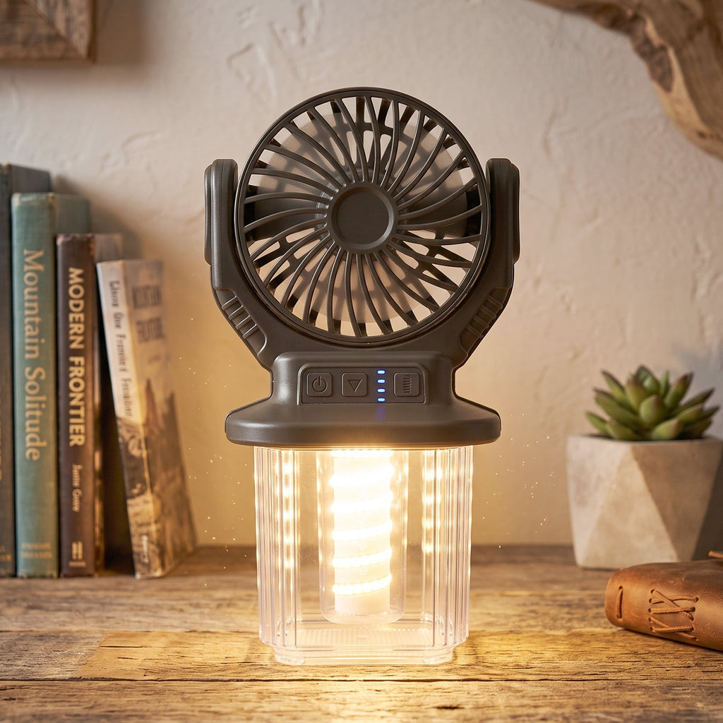 Solar fan lantern features