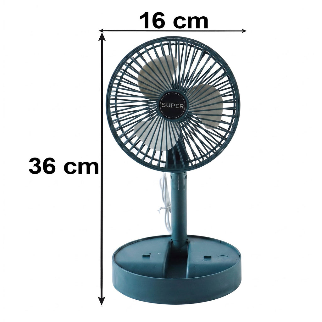 Adjustable table fan for bedside, desk and travel