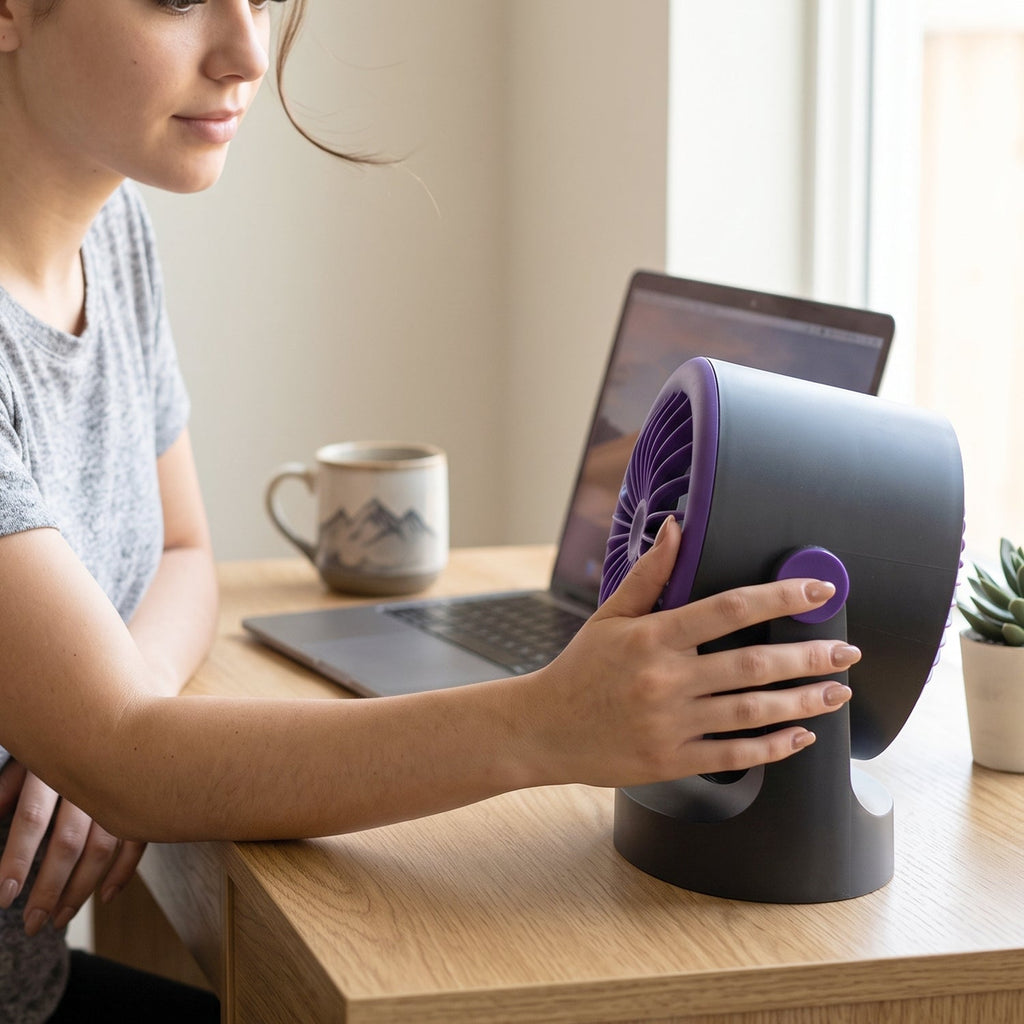 Air circulator desk fan for home, office and bedside cooling