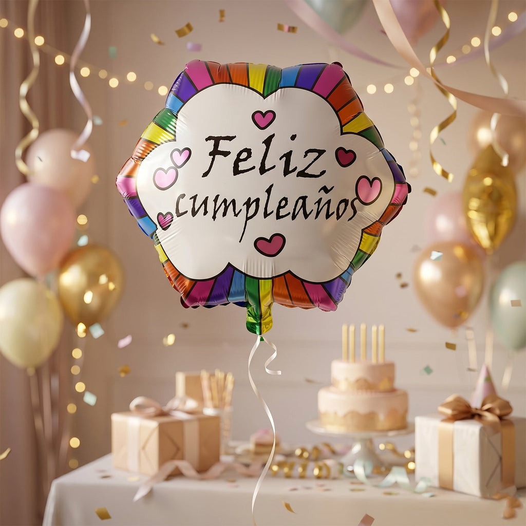 Festive colorful celebration foil balloon