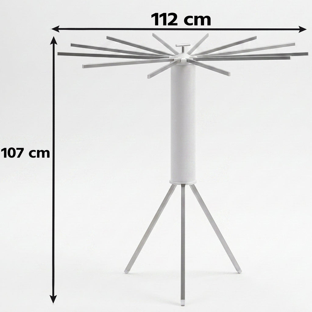Space saving folding drying rack with multiple hanging arms