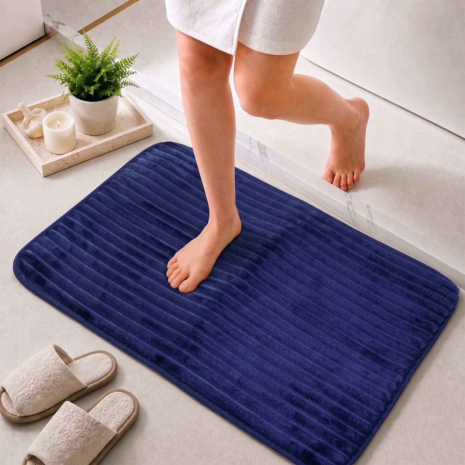Machine washable soft carpet mat for damp free floors