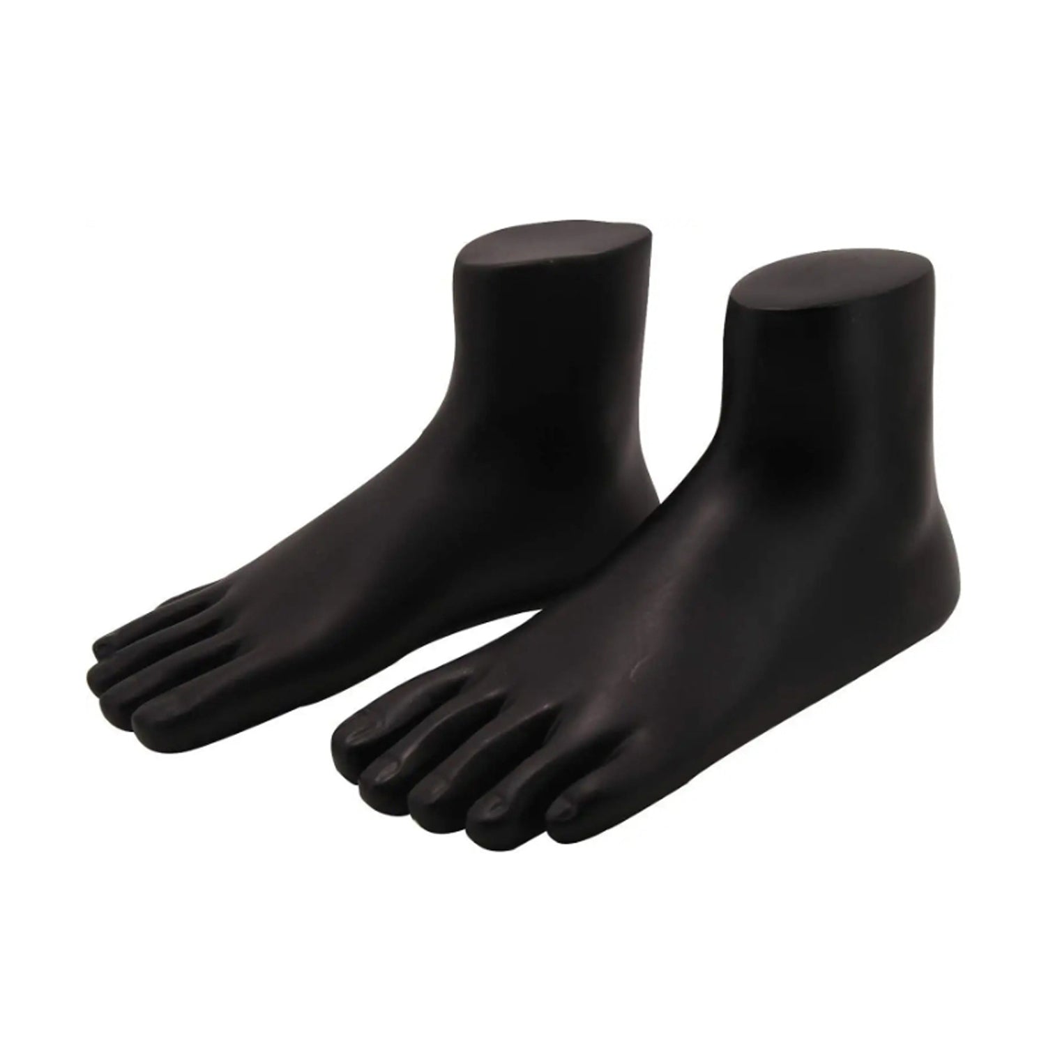 Full view of a pair of foot mannequin display stands ideal for jewellery showcases