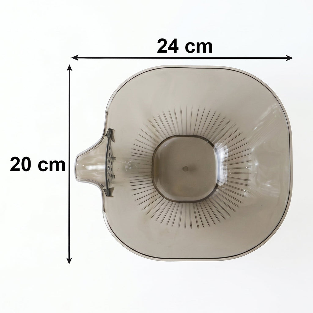 Modern clear design of the multipurpose fruit vegetable washing basket.