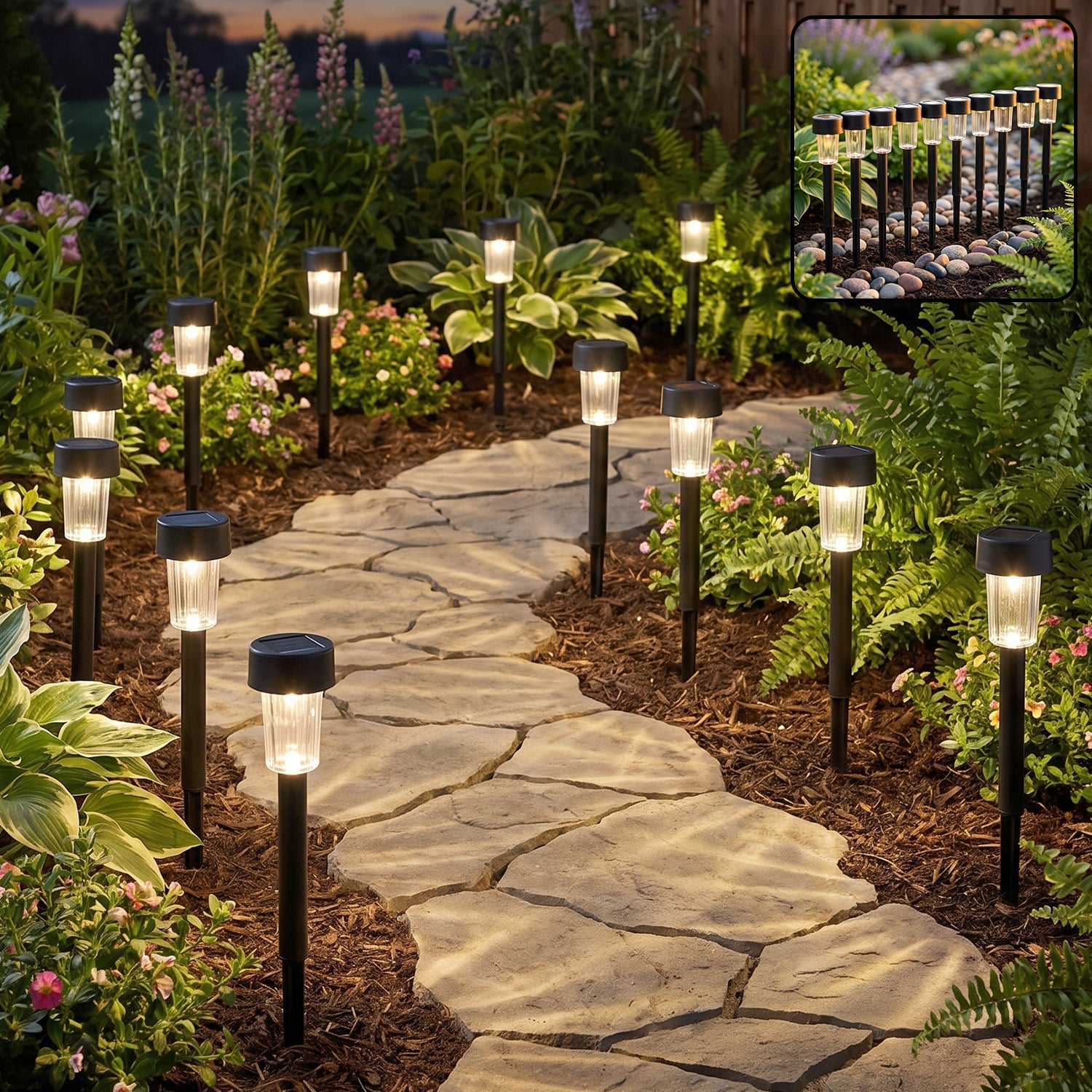 Solar pathway lights 10 pc set