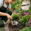 Garden hand trowel, stainless steel digging tool with ergonomic non slip handle (1 pc)