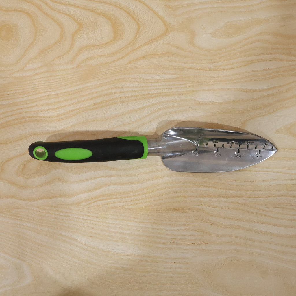 Handheld stainless steel trowel with soft non slip handle