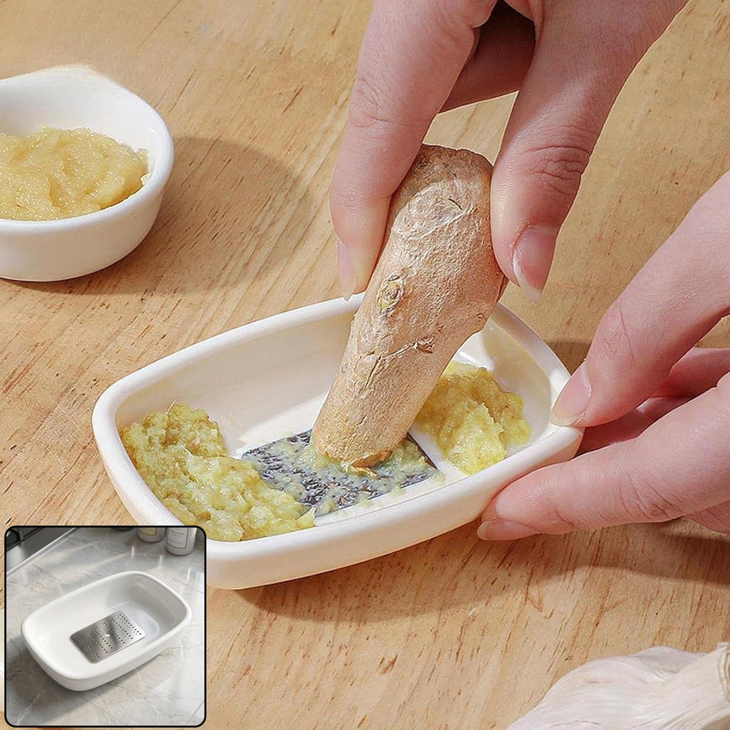 Garlic ginger grater plate grinding teeth